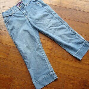 Gloria Vanderbilt Women’s Cropped Capri Jeans Split Hem Size 8